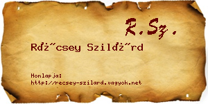 Récsey Szilárd névjegykártya