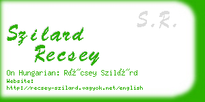 szilard recsey business card
